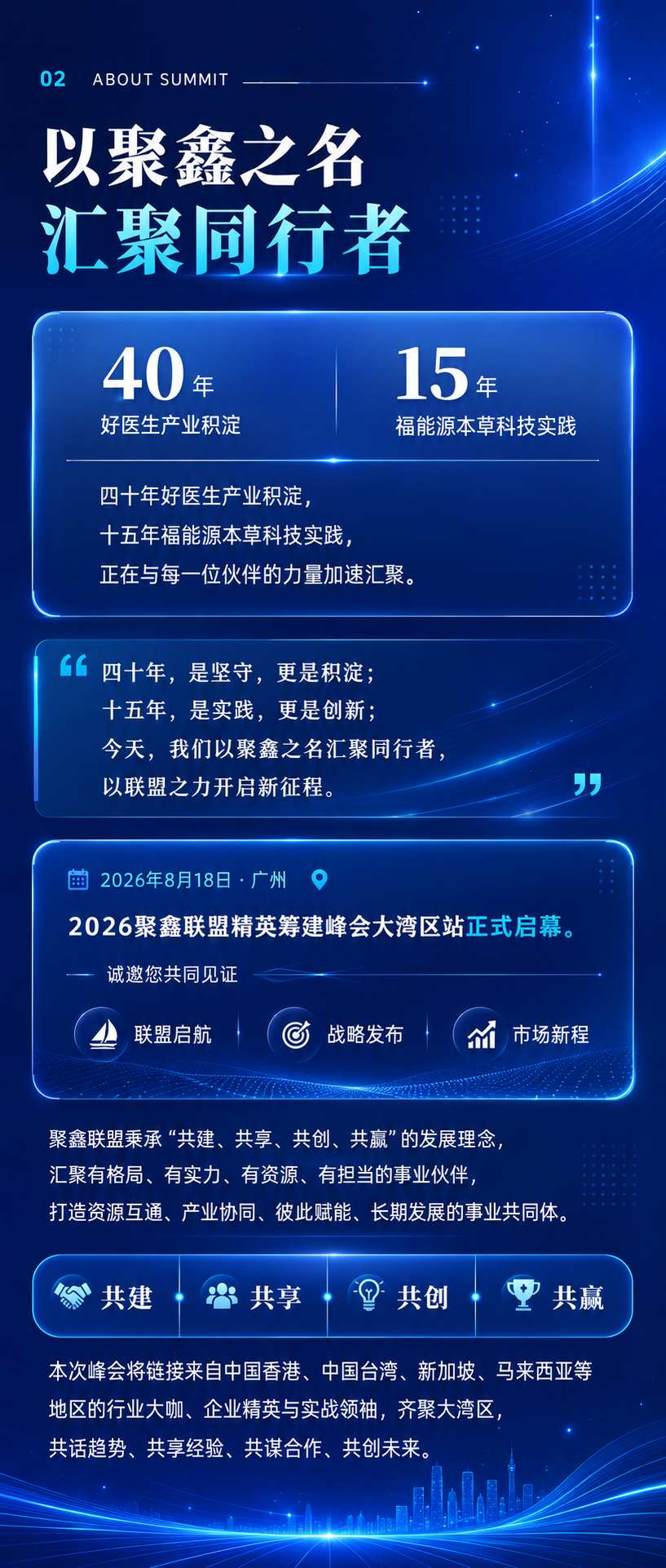 以聚鑫之名，汇聚同行者；四十年好医生产业积淀，十五年福能源本草科技实践
